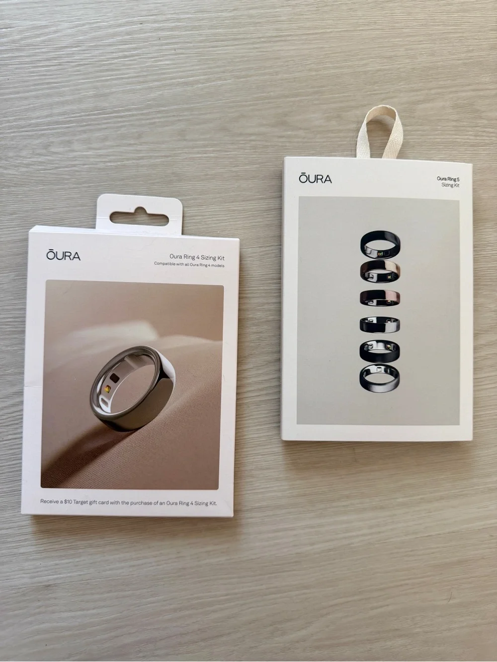 Complete OURA Ring 4 & 5 Sizing Kits with boxes
